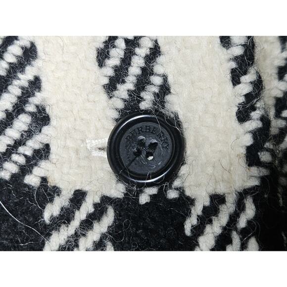 Burberry White Cream Ivory Black Plaid London England Coat Womens Size 6 - Picture 3 of 11